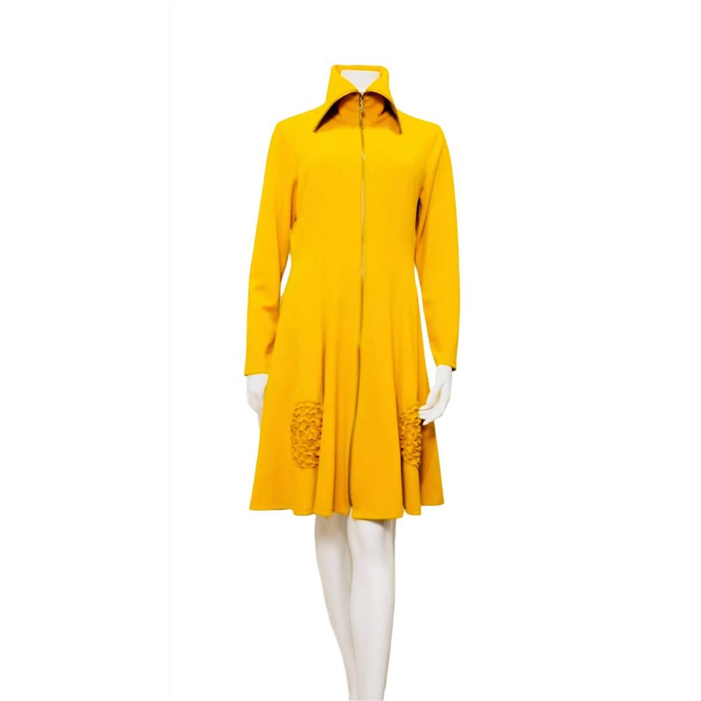 NEW SAMUEL DONG women's knit crepe zip dress in yellow